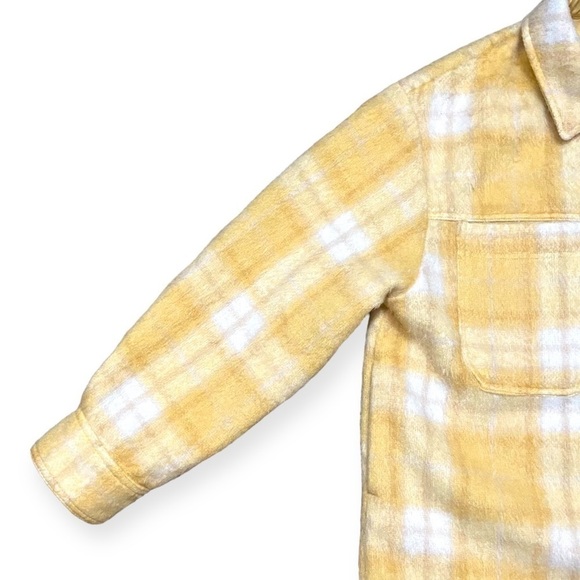 TOPSHOP Wool Overshirt Shacket In Yellow Plaid - Size 8-10 - Picture 8 of 13